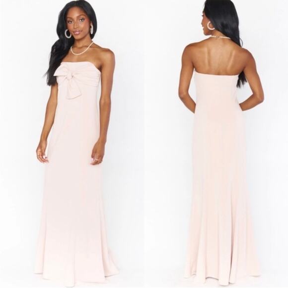Show Me Your MuMu Dresses & Skirts - Show Me Your Mumu SMYM Harper Bow Strapless Gown - Dusty Blush NEW XL